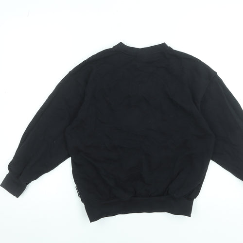 Molo Boys Black Cotton Crew Neck Pullover Sweatshirt Size 146