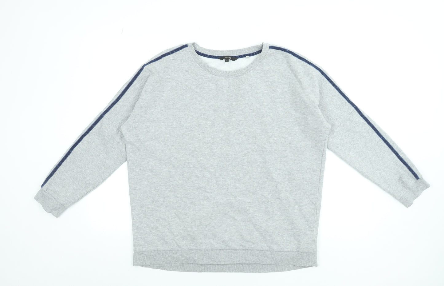 Next Women Grey Crew Neck Pullover Sweatshirt L Cotton Blend