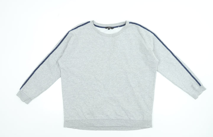 Next Women Grey Crew Neck Pullover Sweatshirt L Cotton Blend