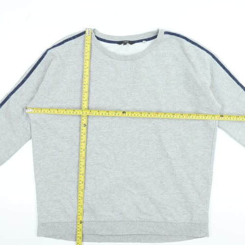 Next Women Grey Crew Neck Pullover Sweatshirt L Cotton Blend