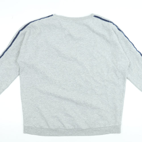 Next Women Grey Crew Neck Pullover Sweatshirt L Cotton Blend