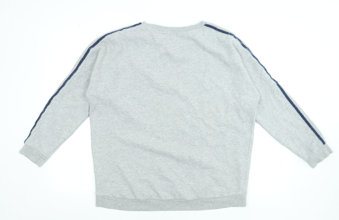 Next Women Grey Crew Neck Pullover Sweatshirt L Cotton Blend