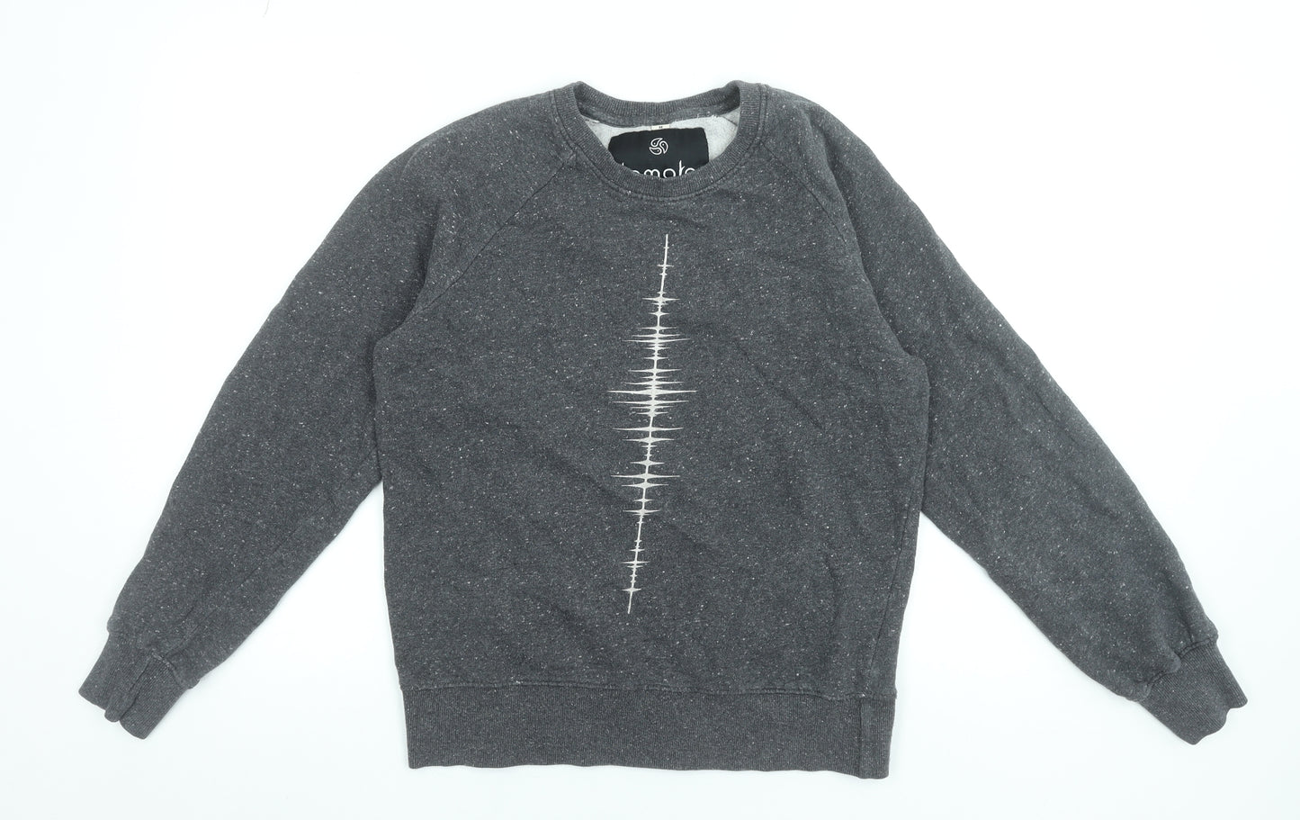 Tomoto Men's Grey Graphic Print Cotton Sweatshirt Size M