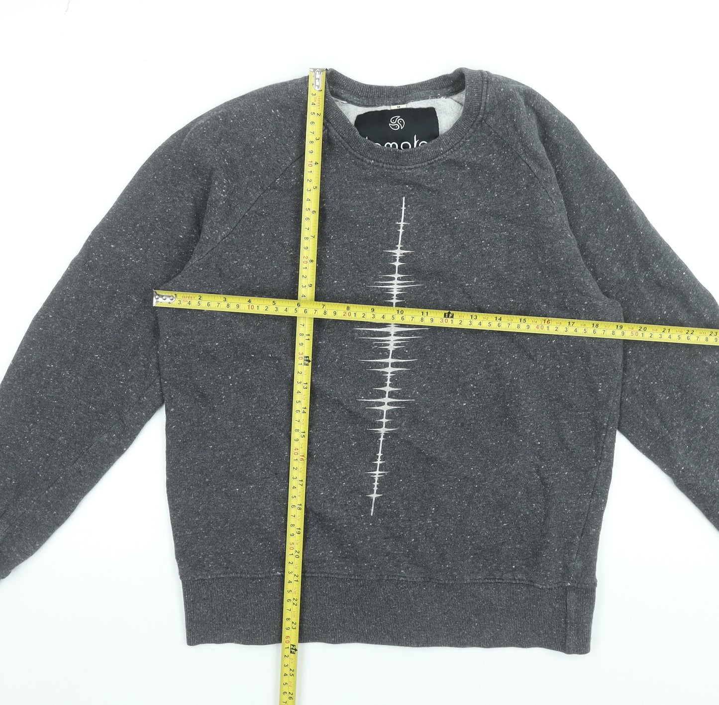 Tomoto Men's Grey Graphic Print Cotton Sweatshirt Size M