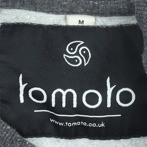 Tomoto Men's Grey Graphic Print Cotton Sweatshirt Size M