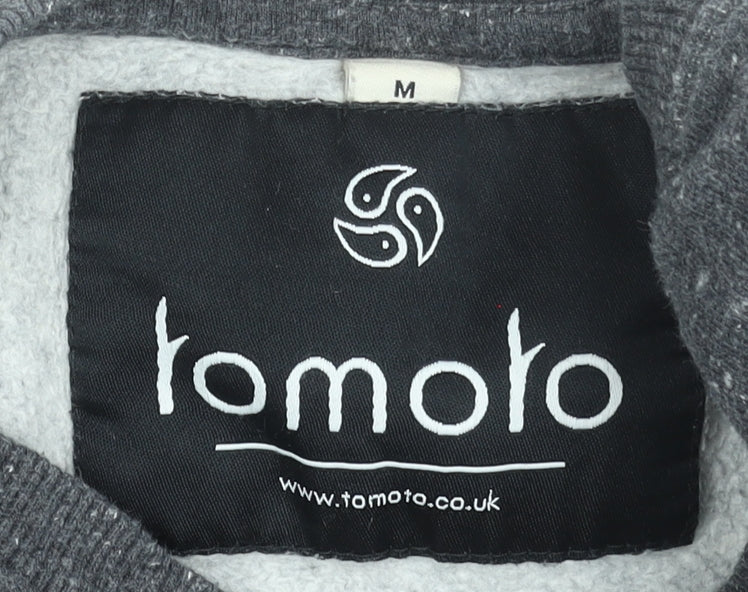 Tomoto Men's Grey Graphic Print Cotton Sweatshirt Size M