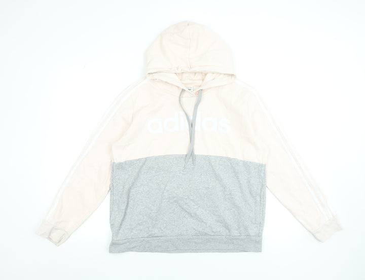Adidas Women’s Beige Grey Colourblock Pullover Hoodie XL