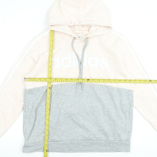 Adidas Women’s Beige Grey Colourblock Pullover Hoodie XL