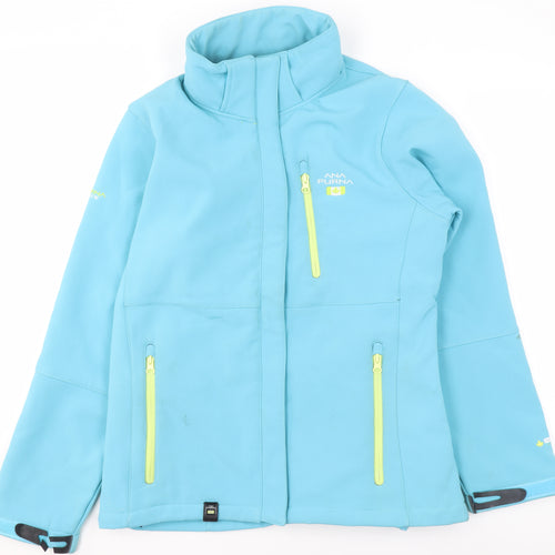 Anapurna Women Blue Softshell Zip Waterproof Jacket UK 14