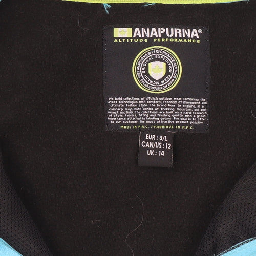 Anapurna Women Blue Softshell Zip Waterproof Jacket UK 14