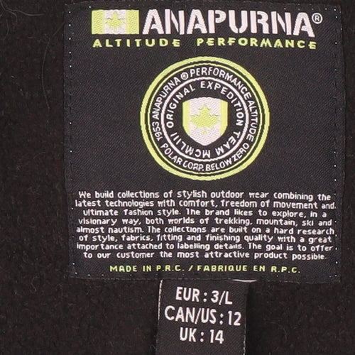 Anapurna Women Blue Softshell Zip Waterproof Jacket UK 14