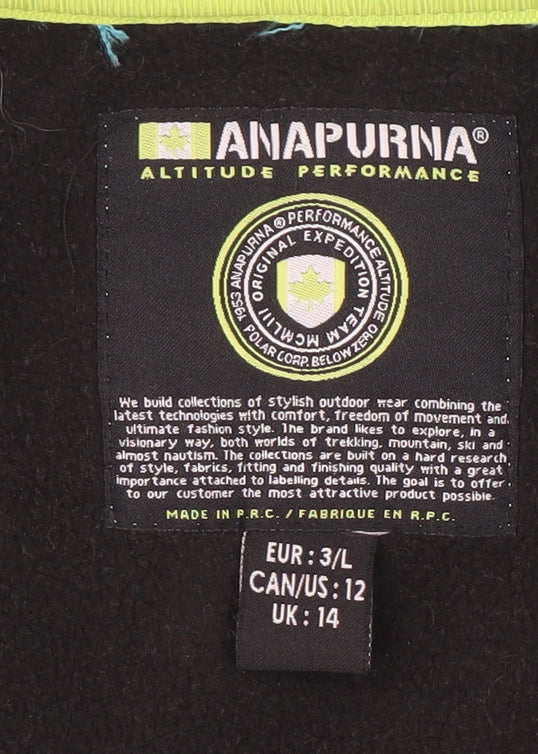 Anapurna Women Blue Softshell Zip Waterproof Jacket UK 14