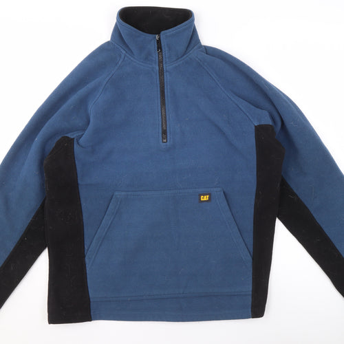 CAT Men's Blue Fleece 1/2 Zip Pullover Sweatshirt Size M