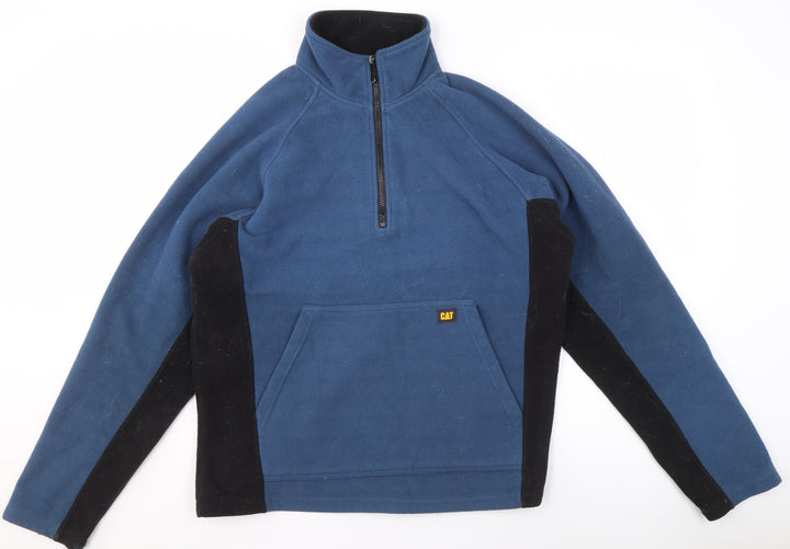 CAT Men's Blue Fleece 1/2 Zip Pullover Sweatshirt Size M