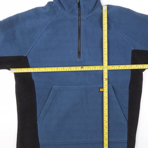 CAT Men's Blue Fleece 1/2 Zip Pullover Sweatshirt Size M