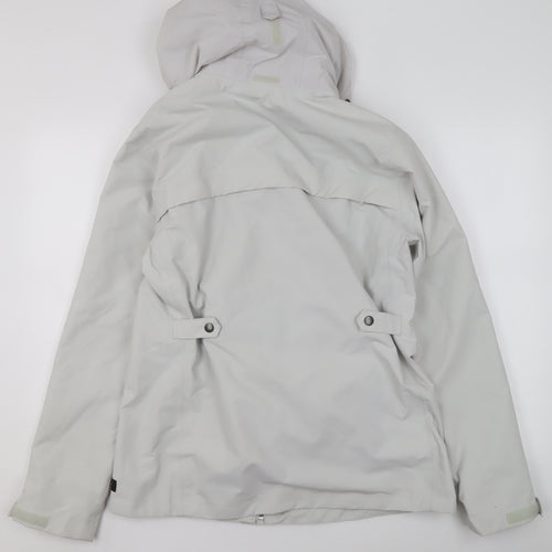 Decathlon Womens Grey Waterproof Hooded Rain Jacket Size M