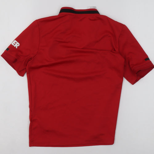 Adidas Boys Red Manchester United Football Jersey Short Sleeve Size M