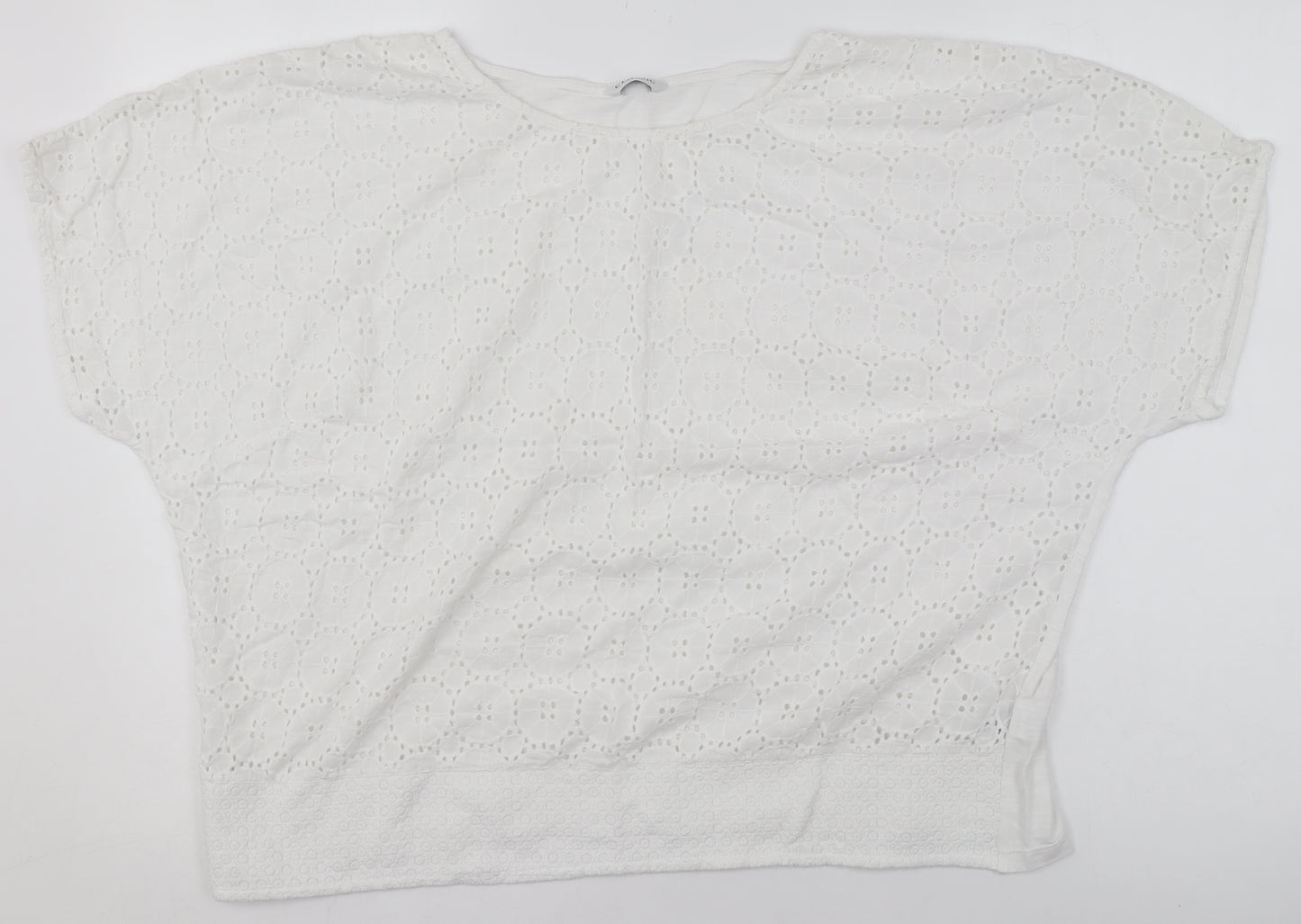 Marks and Spencer Women’s White Cotton Lace Tunic Blouse Size 18
