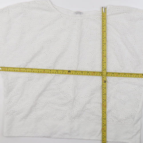 Marks and Spencer Women’s White Cotton Lace Tunic Blouse Size 18