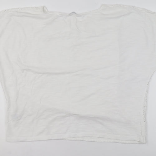 Marks and Spencer Women’s White Cotton Lace Tunic Blouse Size 18