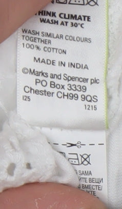 Marks and Spencer Women’s White Cotton Lace Tunic Blouse Size 18