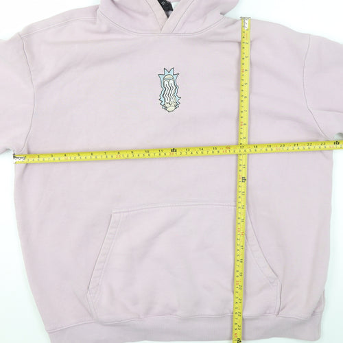 H&M Women Lilac Relaxed Fit Hoodie Cotton Blend Size L