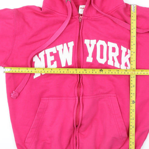 Koka-1 Women's Pink Full Zip New York Hoodie Size S