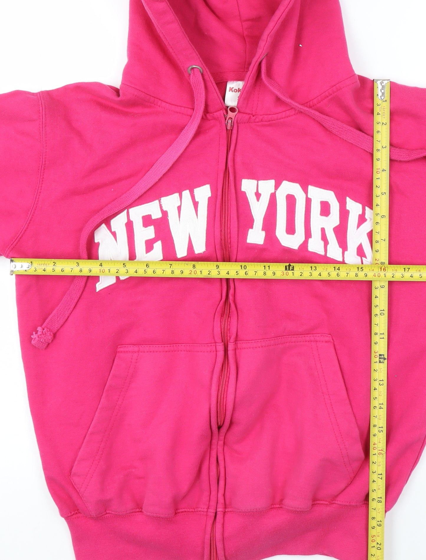Koka-1 Women's Pink Full Zip New York Hoodie Size S