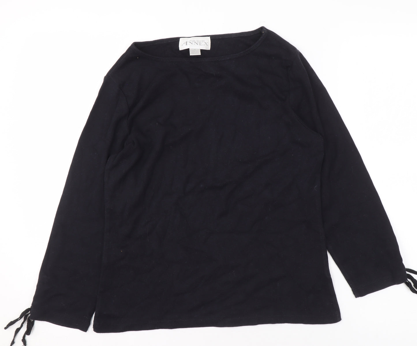 Casual Corner Annex Womens Black Cotton Boat Neck Long Sleeve Jumper M