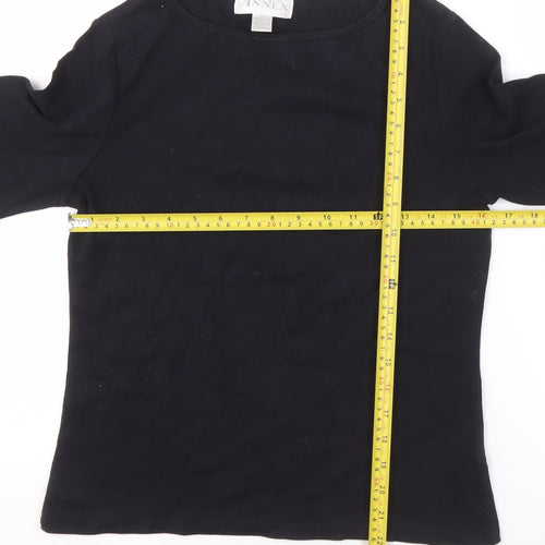 Casual Corner Annex Womens Black Cotton Boat Neck Long Sleeve Jumper M