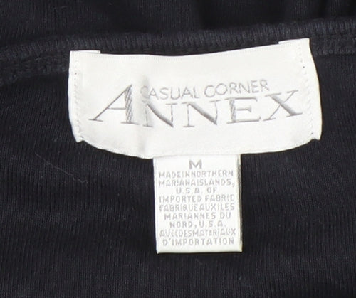 Casual Corner Annex Womens Black Cotton Boat Neck Long Sleeve Jumper M
