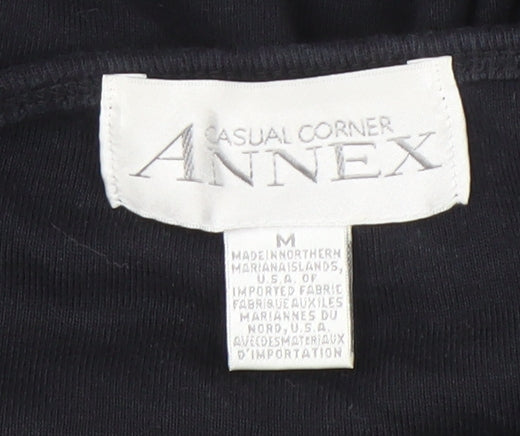 Casual Corner Annex Womens Black Cotton Boat Neck Long Sleeve Jumper M