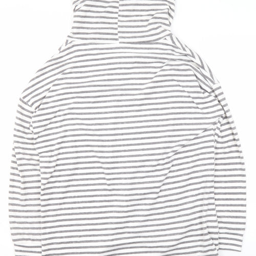 Tu Women’s Grey Stripe Size 10 Cowl Neck Pullover Sweatshirt