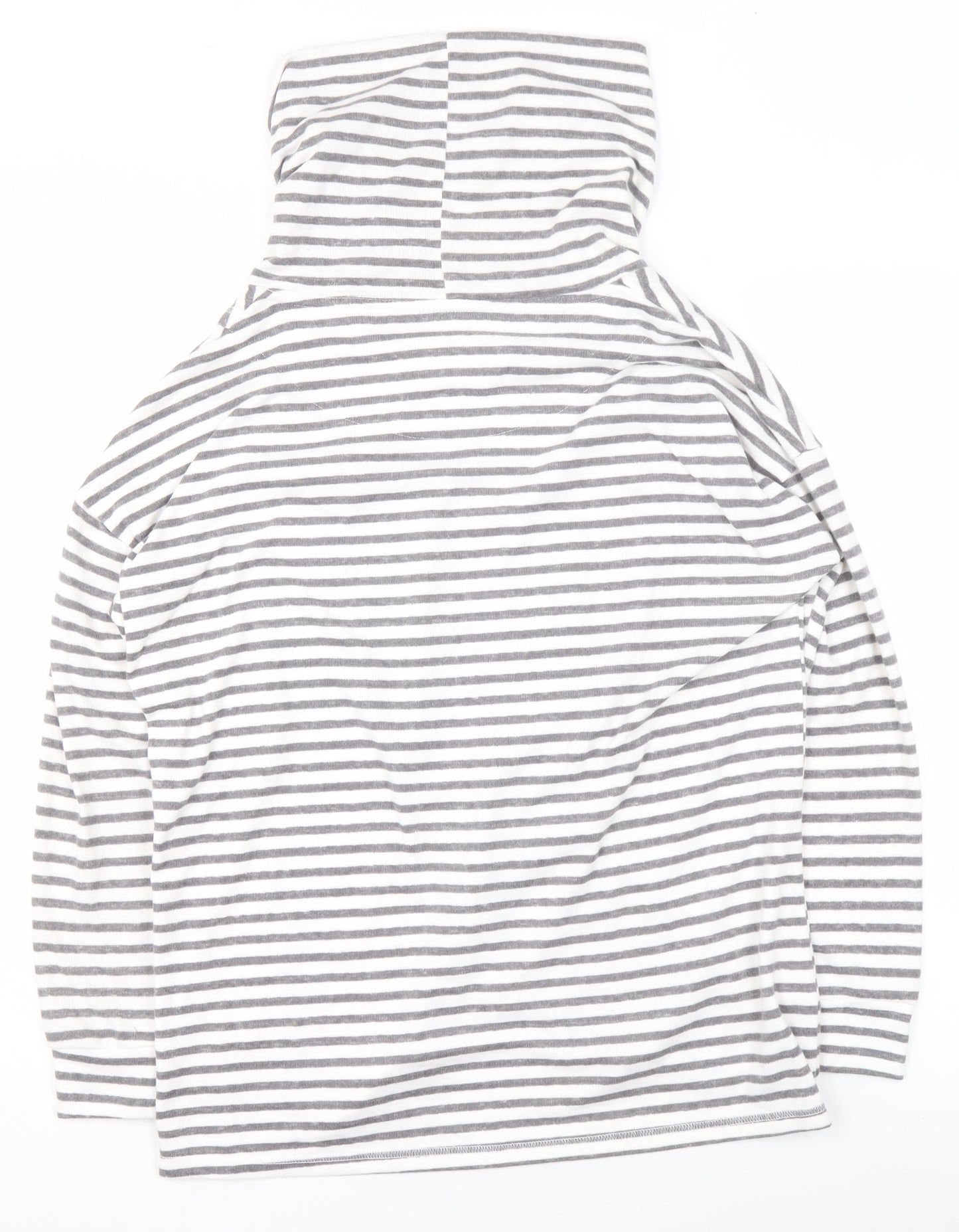 Tu Women’s Grey Stripe Size 10 Cowl Neck Pullover Sweatshirt