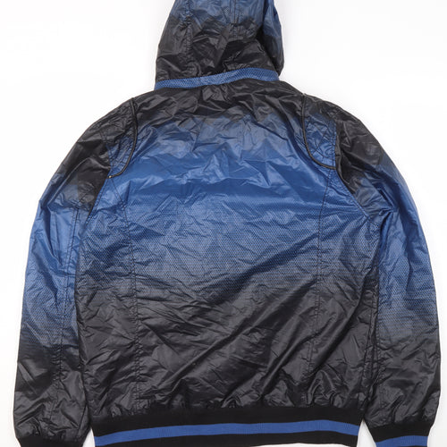 So Cool Boys Blue XL Hooded Windbreaker Jacket with Full Zip Pockets