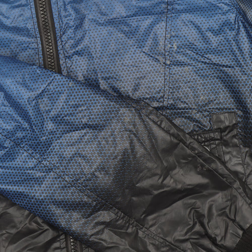 So Cool Boys Blue XL Hooded Windbreaker Jacket with Full Zip Pockets