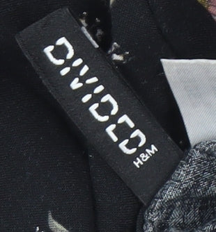 H&M Divided Women’s Black Floral Tunic Blouse Size 12