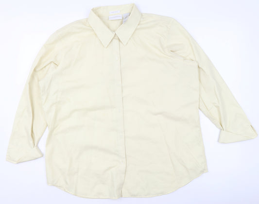 Liz Claiborne Men's Beige Non-Iron Cotton Herringbone Formal Shirt Size 16