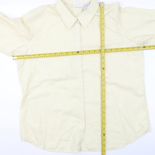Liz Claiborne Men's Beige Non-Iron Cotton Herringbone Formal Shirt Size 16