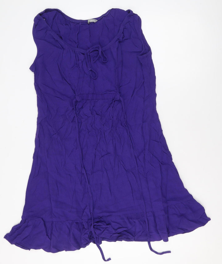Marks and Spencer Women's Purple Viscose Asymmetric Dress UK 16