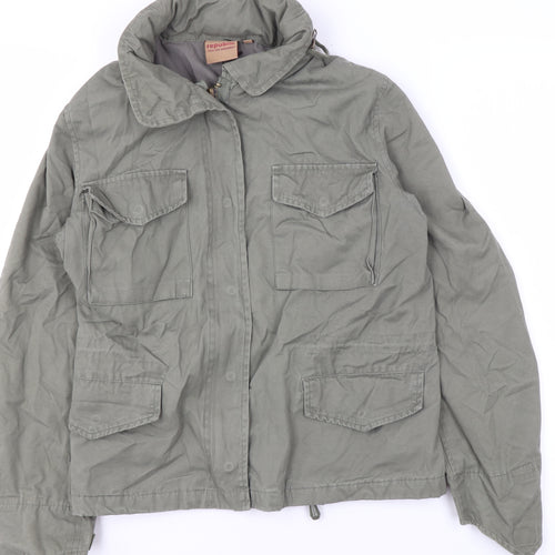 Republic Boys Green Cotton Military Jacket S Mid-Length Casual