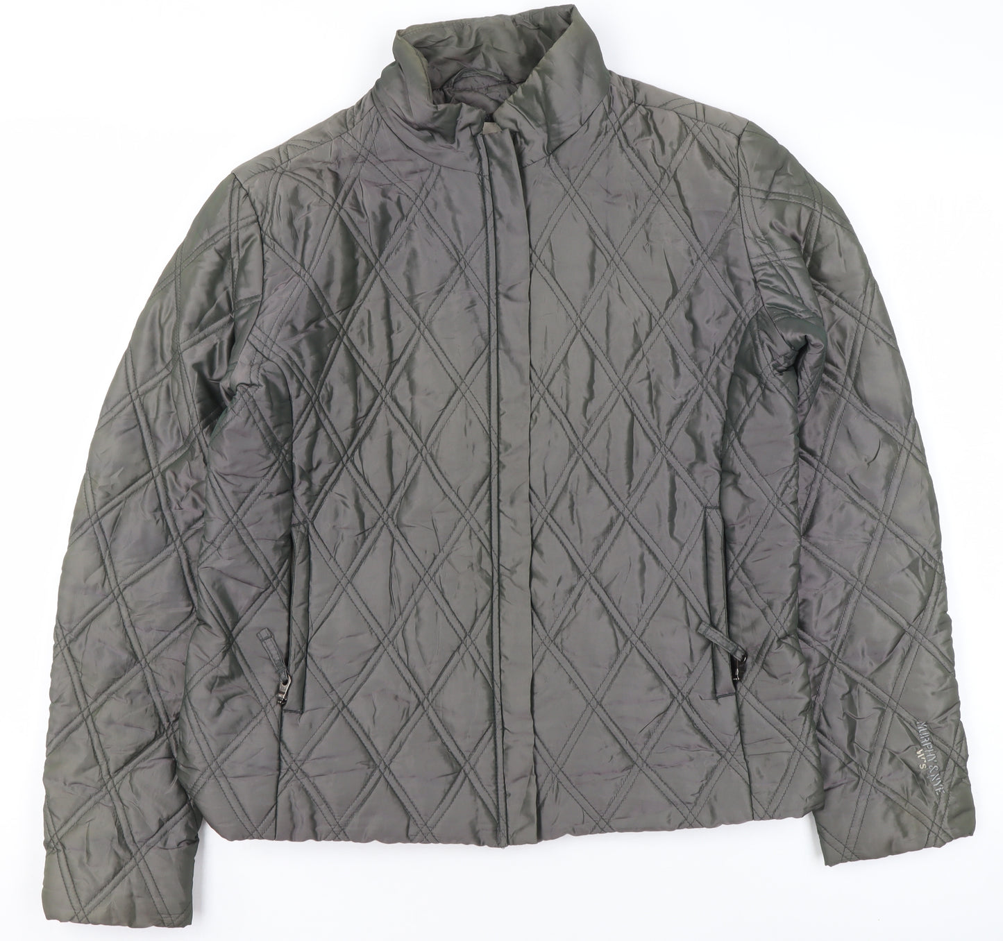 Murphy & Nye Women's Grey Quilted Mid-Length Jacket Size M