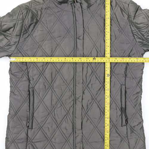 Murphy & Nye Women's Grey Quilted Mid-Length Jacket Size M