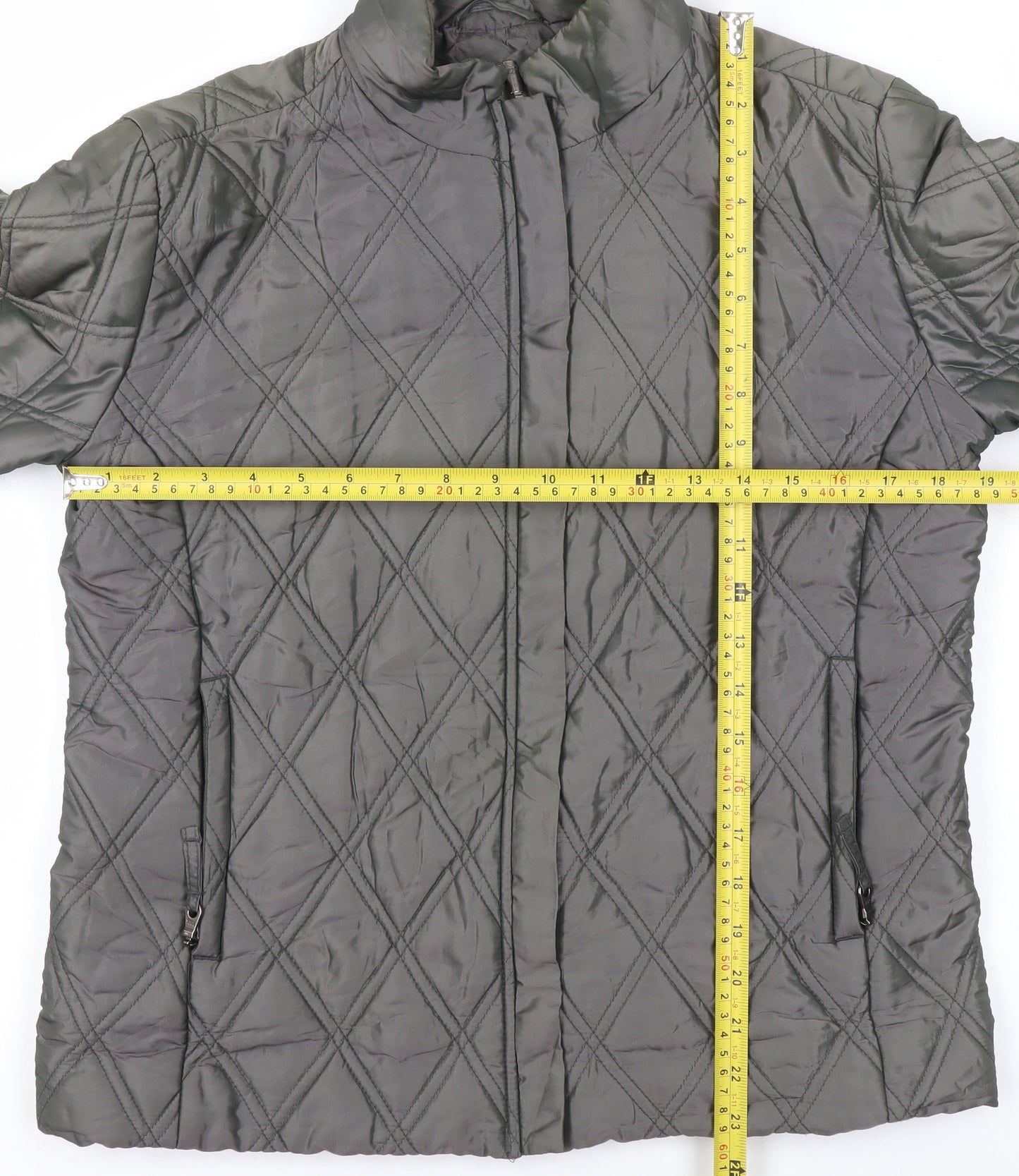 Murphy & Nye Women's Grey Quilted Mid-Length Jacket Size M