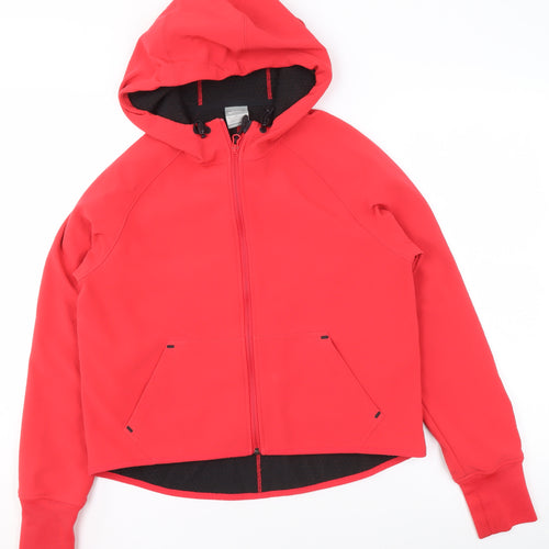 Nike Girls Red Full Zip Softshell Hoodie - M Sportswear Activewear