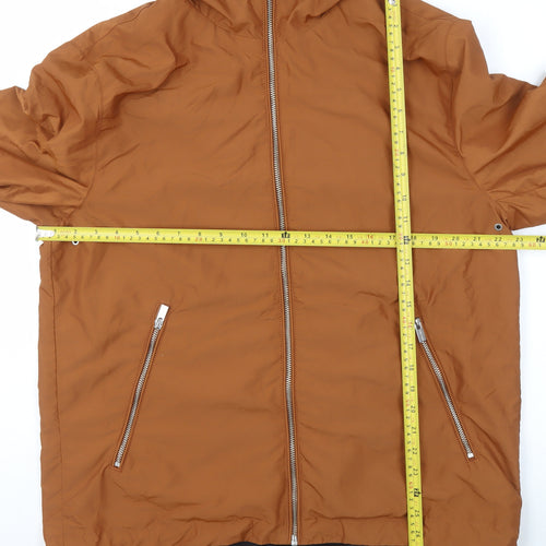 H&M Women’s Brown Hooded Parka Jacket Size L Polyester Softshell