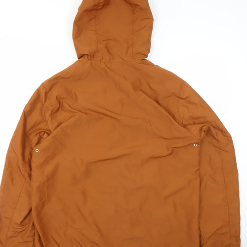 H&M Women’s Brown Hooded Parka Jacket Size L Polyester Softshell
