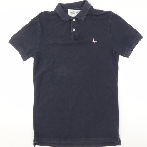 Jack Wills Womens Navy Polo Shirt XS 100% Cotton Classic Style