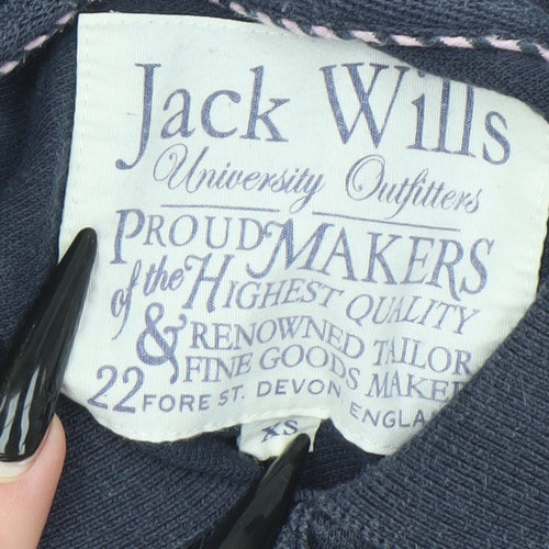 Jack Wills Womens Navy Polo Shirt XS 100% Cotton Classic Style