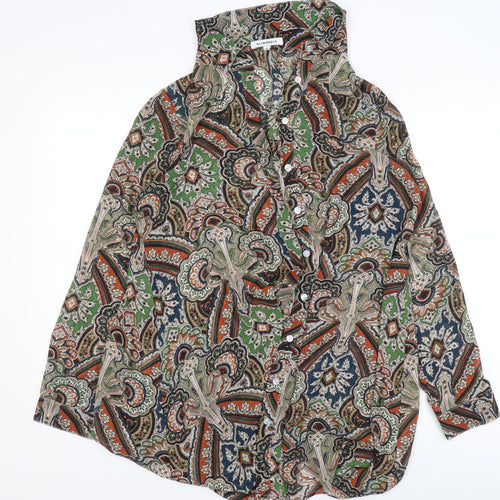 Glamorous Womens Multicoloured Paisley Button-Up Tunic Shirt Size 10
